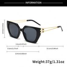 1 件 AINII 优雅猫眼字母 B 设计女士时尚眼镜，经典时尚户外，无礼盒，纯色，优雅休闲 PC（聚碳酸酯）适合所有季节 - 彩色 - 查看 7