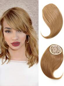 Side Bangs Hair Extensions Clip In Side Bangs Fake Fringe Hairpiece Synthetic High Temperature Black Blonde False Hair Bangs For Women 1pc - Multicolor - View 15