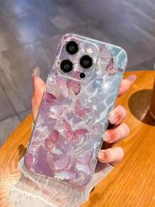 2 pièces Étuis de téléphone ultra transparents et délicats avec papillons roses et bleus peints, résistants aux chocs, convenant aux 14, 14 Pro, 14 Pro Max, 13, 13 Pro, 13 Pro Max, 11, 11 Pro Max, 12, 12 Pro, 12 Pro Max, XR, 7/8, XS, 15, 15 Pro