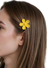 一套8个随机颜色-小尺寸装饰夹，清新温柔哑光五瓣花塑料发夹，甜美可爱，优雅少女风，适合所有季节，精致小巧（约3.5厘米/1.38英寸）发夹爪夹发夹发夹发夹发夹 - 彩色 - 查看 2