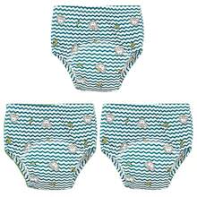 3 件男女通用儿童可重复使用如厕训练内裤，防水透气卡通尿布，适用于如厕训练和失禁，适合 12 个月至 3 岁的男孩和女孩