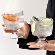 1pc创意玻璃杯透明加厚酸奶布丁甜品杯冰淇淋杯奶昔杯 - 無色 - 查看 2