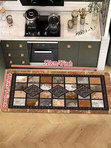 Set de 1 o 2 alfombrillas de puerta de cerámica retro - Alfombra de piso antideslizante para el hogar, apta para dormitorio, cocina y baño. Alfombra de piso para el hogar, alfombra para los pies, multiusos adecuada para entrada, cocina y pisos de baño. Alfombra de entrada creativa disponible en varios tamaños - Marrón - Ver 18