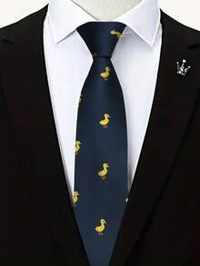 1pc Unisex Animal Pattern Polyester Necktie, Workplace AccessoryMen Necktie - Multicolor - View 4