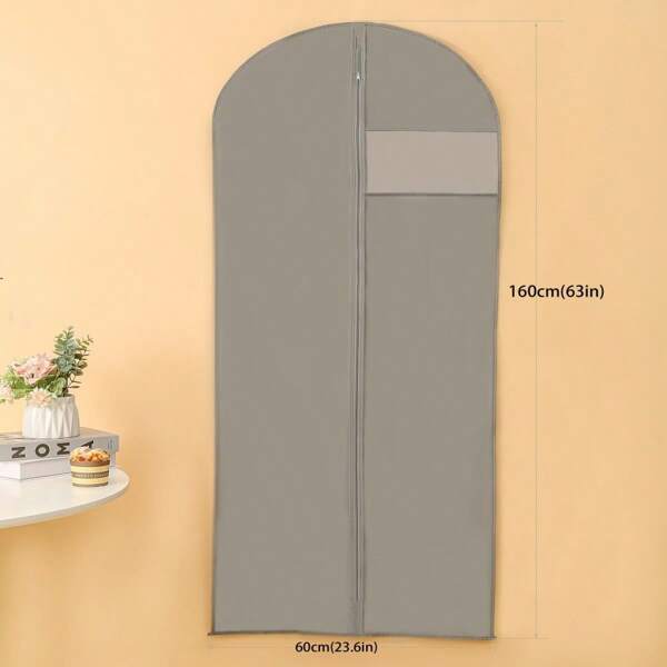2pcs Extended Garment Suit Bag, Grey Wedding Dress Organizer Cover, Washable Dustproof And Moisture-Proof