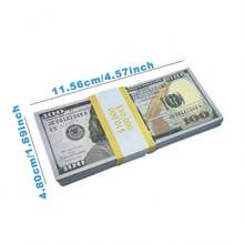 New Upgraded Version Of Movie Props Money, High Quality | Simulation Of $100 Props Bill, For Party Games Party, Film And Television Music Shooting - The Best Gift For Parties, Weddings, New Year, Birthdays, Game Activities - 4stack = 400 pieces - View 4