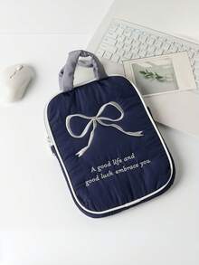 Cute Embroidered Bow Laptop Sleeve Bag, Suitable For 11/13/15 Inch Laptopback To School School Stuff Bag For School Work Laptop Bag For Women Mac Book Case - Multicolor - View 13