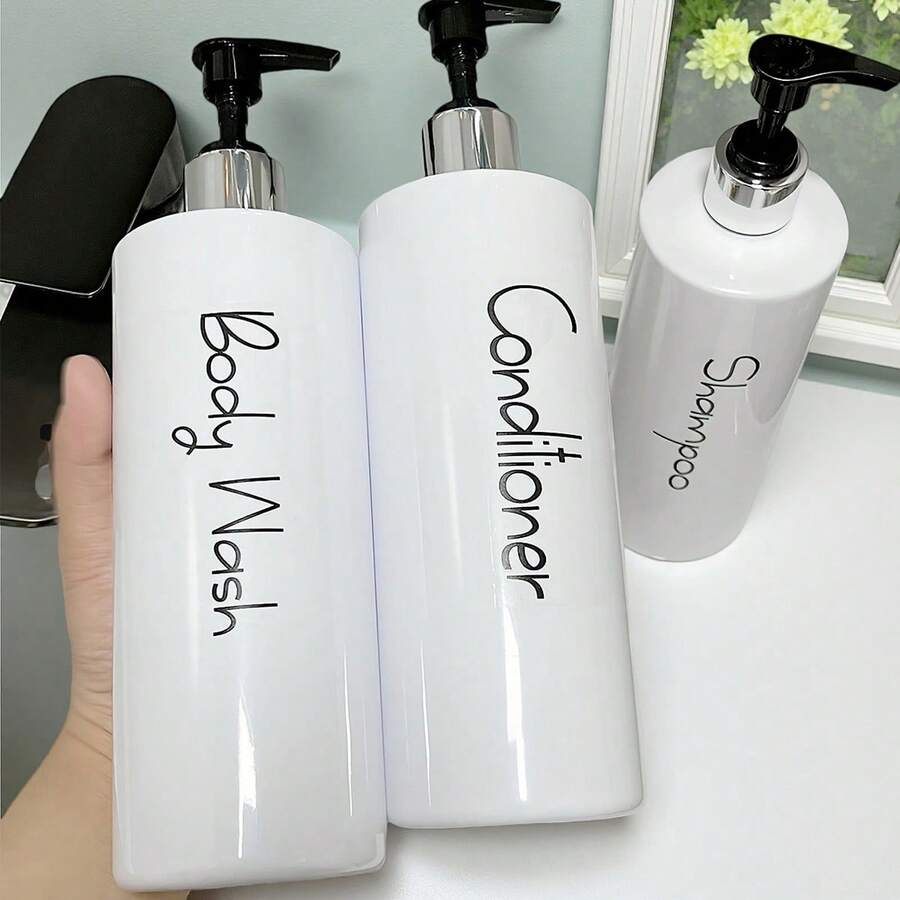 Bộ 3 bình đựng dầu gội dung tích lớn 500ml, bình đựng sữa tắm & dầu xả đa năng - Nhiều màu - Xem 1