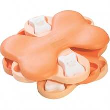 EWAJFBVOutward Hound Wobble Bowl Dog Game -Interactive Slow Feeder Bowl Dog Game - 小狗龍捲風(橙色和棕褐色) - 查看 1