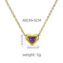 1pc Minimalist Fashion Versatile Stainless Steel Heart Pendant Necklace, 18K Gold Plated Won't Fade, Unique Choker