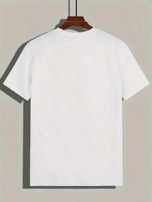Men's Popular Cotton DIY T-Shirt Skeleton Knight In A Red Cloak, Riding A Horse. - White - View 2