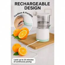 Electric Citrus Juicer Rechargeable Hands-Free Masticating Orange Lemon Squeezer