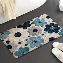 1 Stück elegante Blumenmuster Super Soft Mikrofaser Badematte, rutschfest, ultra flauschig, geeignet für Badezimmer, Schlafzimmer, Küche, Eingangsbereich, Innen- und Außenbereich, Heimdekoration, Badezimmerzubehör, perfektes Einweihungsgeschenk - Verschiedenfarbig - Übersicht 4