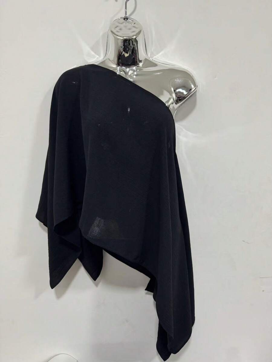 Women's Cover-Up Blouse, Cropped, Boho Chic Style, Multi-Shape, Summer 2025 - màu đen - Xem 1