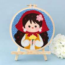 1 Set Punch Nadel Anfänger Set mit verstellbaren Kunststoff Nadeln, gemischte Farben Garn, Jahreszeiten Blumen Thema Bastelset, komplettes Material enthalten, DIY handgefertigtes Nähset mit Blumenmuster, einfaches Latch Hook Teppich Set für Heim-Dekoration, Kunst und Handwerk Geschenk für Frauen, Erwachsene und Schule