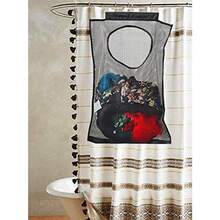 SKKREDoorHanging Mesh Laundry Hamper Bag Space Saving Corner Small Laundry Basket Dirty Clothes Hamper With Rotating Metal Hanger For Apartment RV Camper Cabin College Dorm Use Black 3r4v - Black - View 6