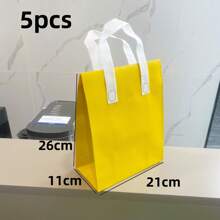 5 件套保温外卖袋，一次性冷藏袋，用于保温食物、饮料、牛奶、咖啡，颜色有白色、橙色、绿色、黄色、海军蓝、天蓝色可选