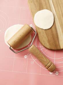 1 pieza Rodillo multiusos de plástico, rodillo para masa de plástico, cortador de pasta de acero inoxidable de 6 ruedas, rodillo de madera, rodillo de haya, rodillo para masa de pizza, utensilios de cocción, accesorios de cocina