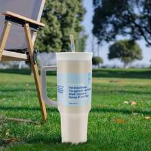 Owalaa Water Bottle 32oz And 40oz ,Multiple Colors Are Available,With Straw,Heat Preservation Time More Than 24 Hours, Cold And Hot Water Can Be Insulated, Can Make Coffee, Frozen Drinks, Beautiful Appearance, Exquisite Workmanship, Suitable For Camping, Work, Indoor Use.Halloween Day - Khaki - View 3