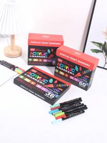 Set di pennarelli acrilici da 240/60/36 colori, set di pennarelli, impermeabili, durevoli, non sbiadiscono facilmente, adatti per pittura, illustrazione, arte fatta a mano e altri progetti creativi e di fai da te, adatti per adulti su carta, tessuto, legno, roccia, plastica, vetro, ceramica, zucca, pennarelli