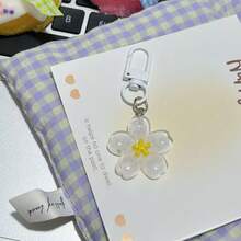 Transparent Colorful Flower Keychain Fashion Accessories For Women And Students Earphone Case Car Decoration Cute Transparent Flower Keychain Bag Pendant Decorations Beach Accessories Flower - View 9