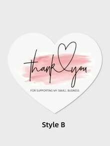 50pcs New Elegant Heart Thank You Labels -"Thank You For Supporting My Small Business" Thank You Cards - Arts & Crafts Supplies ﻿ ﻿ ﻿ - Many - View 8