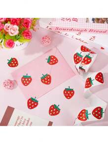 500pcs Shiny Strawberry Stickers, Laser Red Berries Fruit Sealing Stickers, Self-Adhesive Labels For Packaging, Decoration, Birthday, Baby Shower, Party, Phone Case, Notebook, Cup