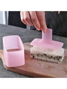 1pc Musubi Mold, Non-Stick Sushi Rice Ball Mold For Perfect Shape Onigiri And Rice Ball Press - Pink - View 10