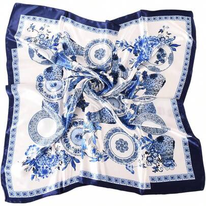 35 x 35 Pañuelo de Cabello Cuadrado Grande de Moda para Mujeres, Similar a la Seda, Envoltura para Dormir, Bandana de Cuello de Satén para Regalo…