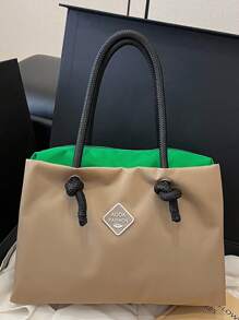 Geantă de mână nouă cu mai multe straturi, cu litere simple, cu semnătură dopamină, pentru celebrități de pe internet, geantă pentru mămici, geantă pentru naveta de serviciu, geantă de mână pentru femei, geantă cu bebeluș, geantă la modă pentru mămici în culoare solidă, geantă de mână compactă mini pătrată portabilă