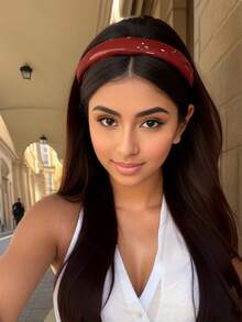 1/2/3/4/5件装复古红色亮面皮革发箍，高端舒适防滑发箍，适合日常佩戴、化妆、派对、节日、宴会、演出等场合，用途广泛，是感恩节、生日、节日的理想礼物，女士发箍，家居美发配饰 - 紅色 - 查看 3