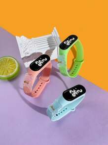 Set de 3 relojes infantiles M3 con diseño de oso blanco transparente con lazo, reloj de moda y versátil como regalo personalizado para mejores amigos