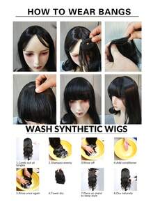 Side Bangs Hair Extensions Clip In Side Bangs Fake Fringe Hairpiece Synthetic High Temperature Black Blonde False Hair Bangs For Women 1pc - Multicolor - View 10