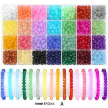 Kit de bijuterii cu mărgele rotunde din sticlă, 420 buc, pentru brățări DIY, coliere, cercei, artizanat, cadouri, kituri de mărgele (culori aleatorii)
