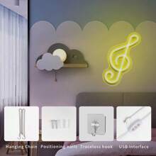 ENUOLI Musik Noten Neonlicht - warmweißes Neon Wanddekoration Licht - batterie- oder USB-betrieben - Nachtlicht - geeignet für Schlafzimmer, Wohnzimmer, Weihnachten, Hochzeit, Party, Bar Dekoration