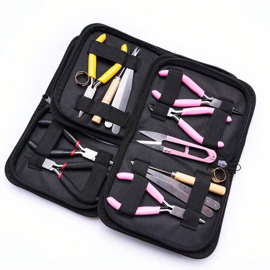 5 Zoll rosa Zange, Schere & Pinzette Multifunktions DIY Schmuckwerkzeug Set