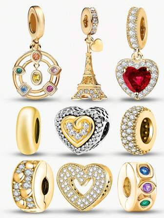 1 stuk 925 sterlingzilveren Loving Series Big Ben zes energiestenen kralen hanger bedel geschikt voor armbanden DIY dames sieraden