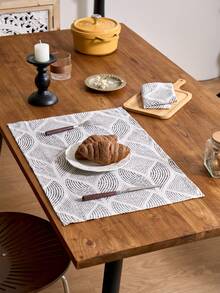 1/4/6/12 buc șervețele gri cu imprimeu geometric diamant, covorașe dreptunghiulare 40,6 cm x 60,1 cm pentru decorul bucătăriei de acasă, potrivite pentru sărbători, petreceri, zile de naștere, mese, toate anotimpurile - Gri - Vizualizare 7