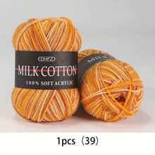 1 rouleau de 50g de fils de lait doux 3 plis, fils de chenille doux à dégradé de couleurs, convient pour les écharpes, couvertures, poupées et autres projets de tricot (style d'emballage extérieur aléatoire)