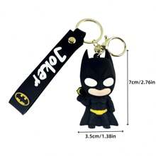 Warner Bros Chaveiro Batman e Mulher-Gato - Dupla de super-heróis com símbolo de morcego e design de gato para mochilas, carteiras e chaves de carro. Presente colecionável estiloso para fãs, perfeito para uso diário, cosplay e festas temáticas (inspirado em Gotham City).