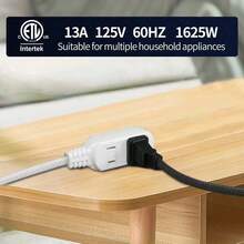 Hyper Tough 10-Foot 3-Outlet Light-Duty Extension Cord, White - 1 Pcs - View 8