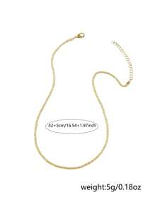 Tkool 1 pieza Collar minimalista y elegante de oruga dorada de moda, accesorio de cadena de clavícula brillante y elegante para mujeres