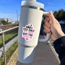 3-Inch Vinyl Sticker, Easy To Apply, Waterproof And Grease-Proof, Clear Pattern. "Essential Cosmetic Sticker - 'You Only Live Once, Buy The Makeup'! Stylish Slogan With Makeup Tool Graphics, Fashionable And Eye-Catching, Helps Unleash Your Charm. Reusable Sticker, Applicable To Car, Bumper, Laptop, Water Bottle, Books And More.