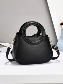 2025 新款纯色女士手提包优雅蝴蝶结装饰托特包经典单肩包适合学生、教师、白领人士、女性办公室和工作斜挎包配有可调节肩带 - 非常优雅，时尚蝴蝶结女士钱包，时尚女士优雅包情人节礼物爱浪漫优质简约时尚最佳礼物，黑色 - 彩色 - 查看 5