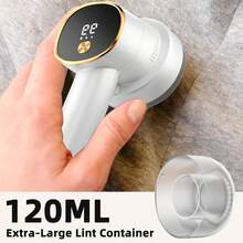1pc Fabric Razor, Lint Remover USB Rechargeable 6-Blade Blade LED Display Electric Lint Razor Portable Clothes Furniture Sweaters Curtains,Fabric Razor - Lint Remover - 白色 - 查看 9