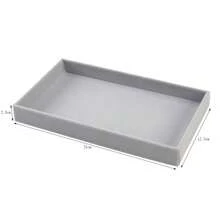 1 Stück / 6 Stück grau Flanell Tablett Schmuckablage, Samt Schmuck Präsentationsständer, stapelbares luxuriöses Schmuckstativ, tragbare Ring Ohrring Halskette Aufbewahrungsbox, Schmuckbox Zubehör, Haarbeutel, Tablett Dekoration, Tablett Haaraccessoires für Frauen Aufbewahrungsorganizer, Reiseessenziale, Geschenk