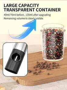 CLITON 1pc/2pcs Stainless Steel Electric Pepper Grinder, Gravity Switch - Rechargeable 500mAh Battery And 135mL LED Lighting Container, Auto On/Off Sensor, Premium Kitchen Gift