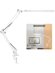 1 st järnskrivbordslampa, modern vit hopfällbar och justerbar läsbordslampa för sovrum