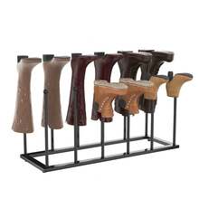 AutoFu Iron Welly Boot Rack Stand 6 Pairs Shoe Holder Organizer Wellies, Free Standing Shoe Racks - Black Metal Boot Rack, Boot Dryer, Shoe Organizer For Dorm Room, Entryway - Black - View 11