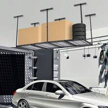 Huisuilinss Overhead Garage Storage Rack,Adjustable Garage Storage Organization System,Heavy Duty Metal Garage Ceiling Storage Racks For Storage Organization,600lbs Weight Capacity - 6 pole black240*120cm - View 1